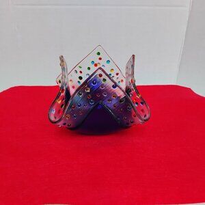 Decorative Colbalt Blue Art Glass Votive / Tea-lite Cup